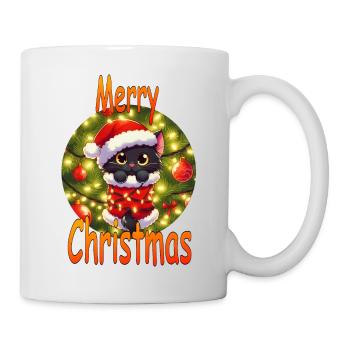 Christmas Cat Fairy Lights 02 - Mug - white - Right