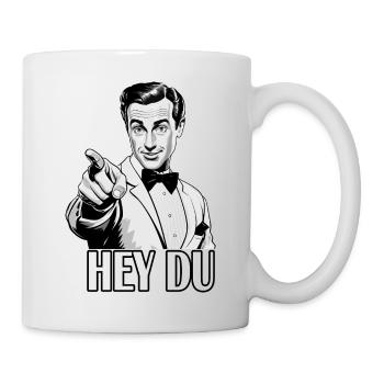 Hey du Retro Mann - Tasse - Weiß - Rechts