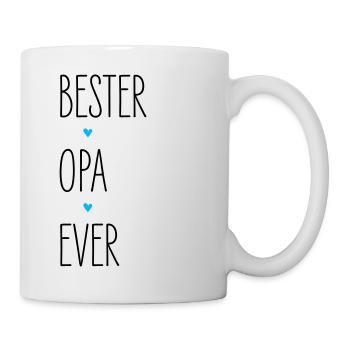 Bester Opa Ever, Großvater Herz Geburtstag Familie - Tasse - Weiß - Rechts
