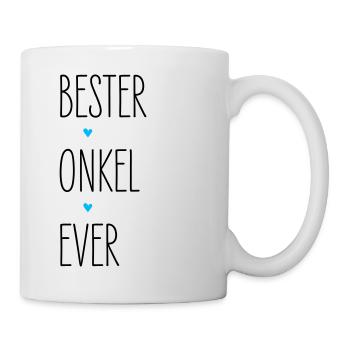 Bester Onkel Ever, Herz, Geburtstag, Familie - Tasse - Weiß - Rechts