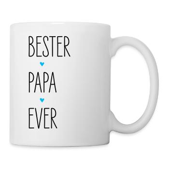 Bester Papa Ever, Geburtstag, Vatertag, Vater, Dad - Tasse - Weiß - Rechts