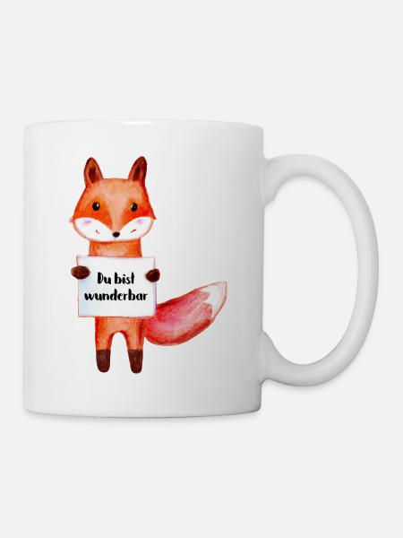 Fuchs - Du bist wunderbar - Tasse - Weiß