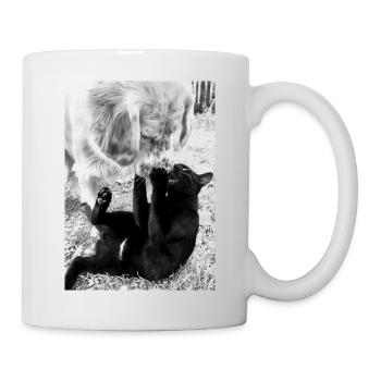 Hund Katze Best Friends - Tasse - Weiß - Rechts