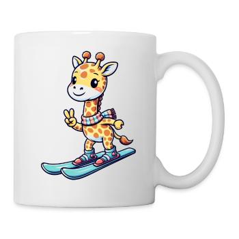 Girafe Ski Skieur Vacances De Ski Hiver Sports D’hiver - Mug blanc - blanc - Droite