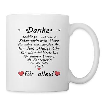 Betreuerin Team Betreuung Danke zum Abschied - Tasse - Weiß - Rechts