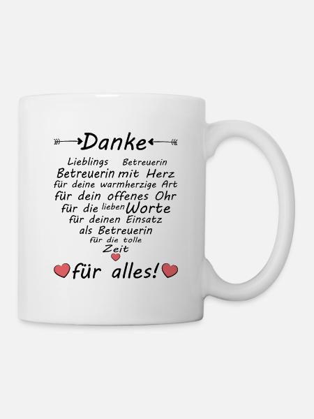 Betreuerin Team Betreuung Danke zum Abschied - Tasse - Weiß