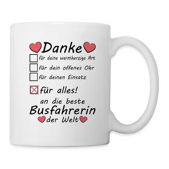 Busfahrerin zum Abschied Rente Danke für Alles - Tasse - Weiß - Rechts