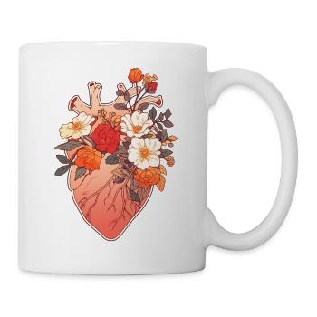 Anatomy Heart Flower - Tasse - Weiß - Rechts