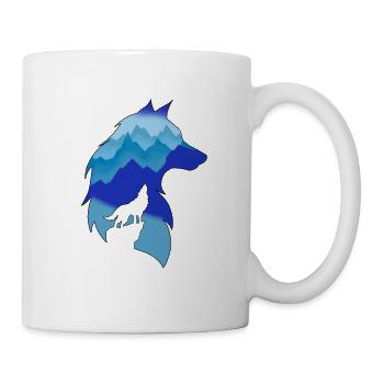 Loup des montagnes bleues - Mug blanc - blanc - Droite