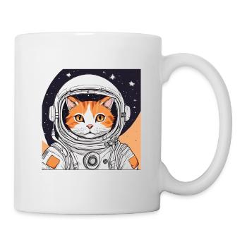 Astronauten-Katze - Tasse - Weiß - Rechts