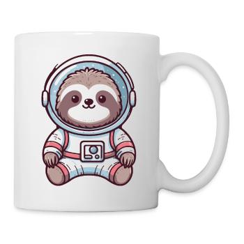 Cute sloth in astronaut suit, outer space - Mug - white - Right