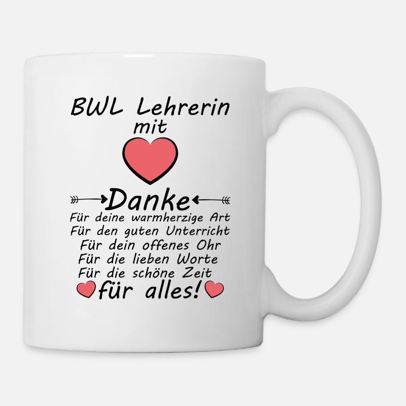 Beste BWL Lehrerin Danke sagen Abschiedsgeschenk - Tasse - Weiß
