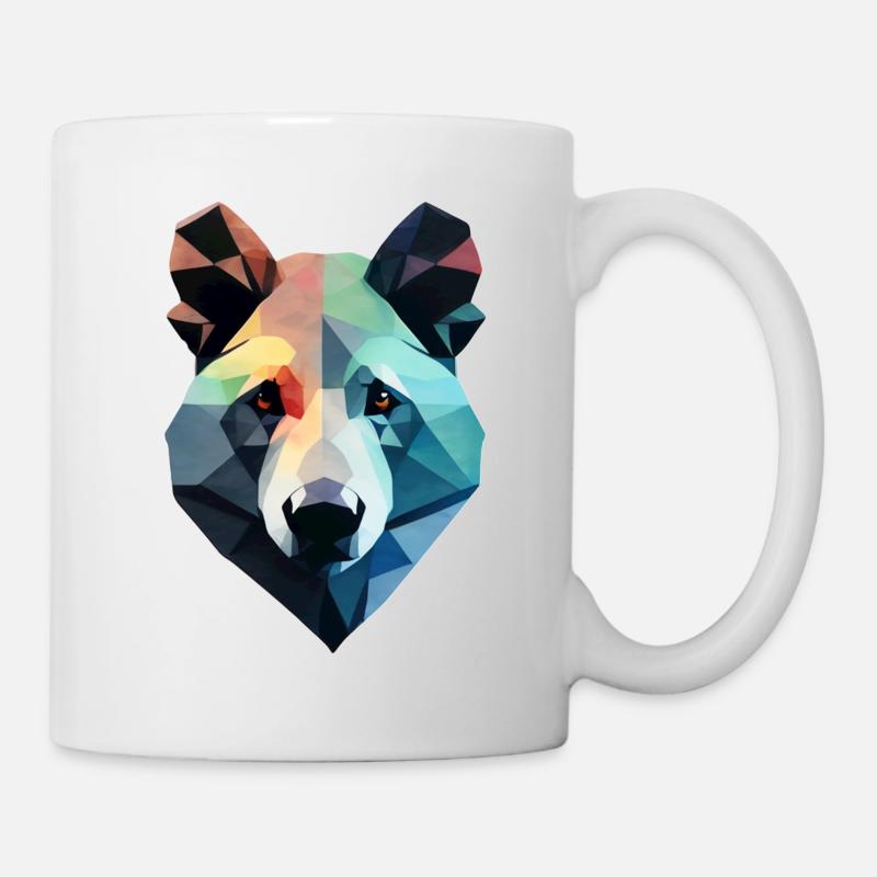 Bär Polygon Geometrie - Tasse - Weiß
