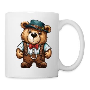 Lederhose / Tier / Tracht / Tradition / Bär - Tasse - Weiß - Rechts