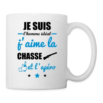 Homme idéal Chasse, cadeau pour chasseur - Mug blanc - blanc - Droite
