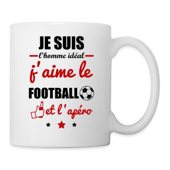Homme idéal Football, foot - Mug blanc - blanc - Droite