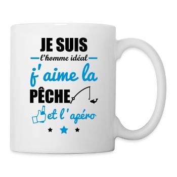Homme idéal Pêche, idée cadeau pêcheur - Mug blanc - blanc - Droite