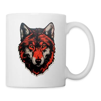 Illustration von mystischer Tierwelt und Blumen - Tasse - Weiß - Rechts