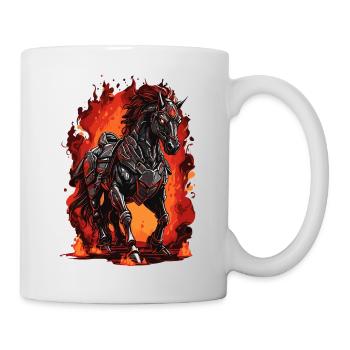 Pferd Pony Hölle Feuer Flamme - Tasse - Weiß - Rechts