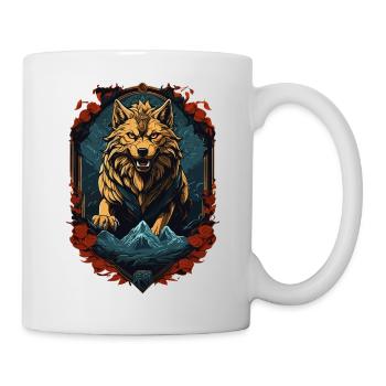 Wolf Fenris Mystisch nordische Mythologie - Tasse - Weiß - Rechts