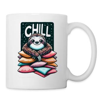 Chill Faultier - Tasse - Weiß - Rechts