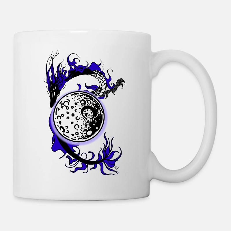 Dragon avec lune - Mug blanc - blanc