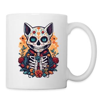 La Catrina / Tatouage / Mexique / Animal / Chat - Mug blanc - blanc - Droite