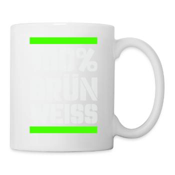 100 grün weiss - Tasse - Weiß - Rechts