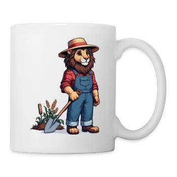 Cute Lion Farmer - Tasse - Weiß - Rechts