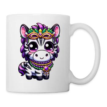 Mardi Gras Unicorn Cute Comic Kawaii - Mug - white - Right