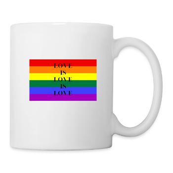 Love is Love is Love: T-Shirt for LGBTQ+ Pride - Mug - white - Right