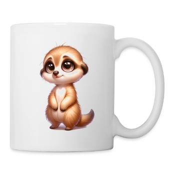 kleines süßes Erdmännchen - Tasse - Weiß - Rechts