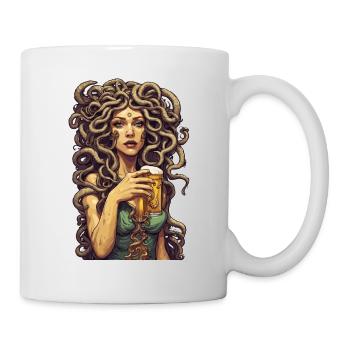 Medusa / griechische Mythologie / Schlangenkopf - Tasse - Weiß - Rechts