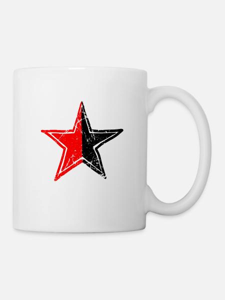 star red black drawn patina path turned - Tasse - Weiß