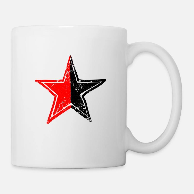 star red black drawn patina path turned - Tasse - Weiß