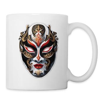 Kabuki Maske / Japanische Kunst / Theater / Antik - Tasse - Weiß - Rechts