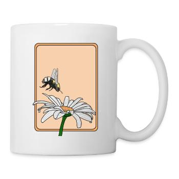Daisies and bumblebees - Mug - white - Right
