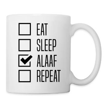 Eat Sleep Alaaf Repeat - Karneval - Tasse - Weiß - Rechts