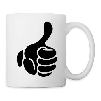 pouce de la main comme comique - Mug blanc - blanc - Droite