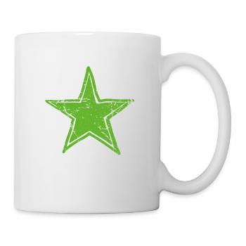 star drawn path cmyk green - Tasse - Weiß - Rechts