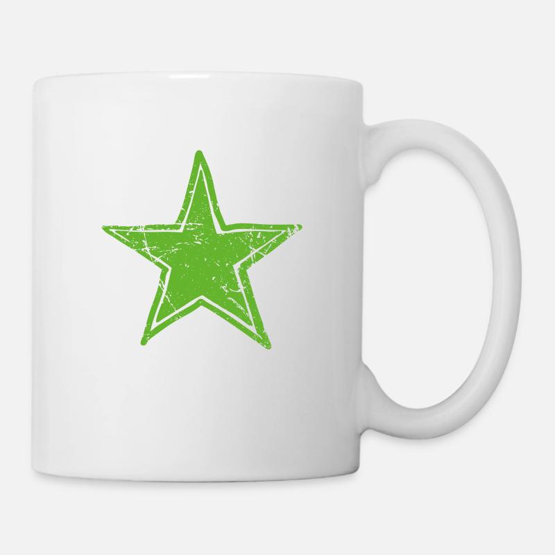Star Drawn Path CMYK Green - Mug - white