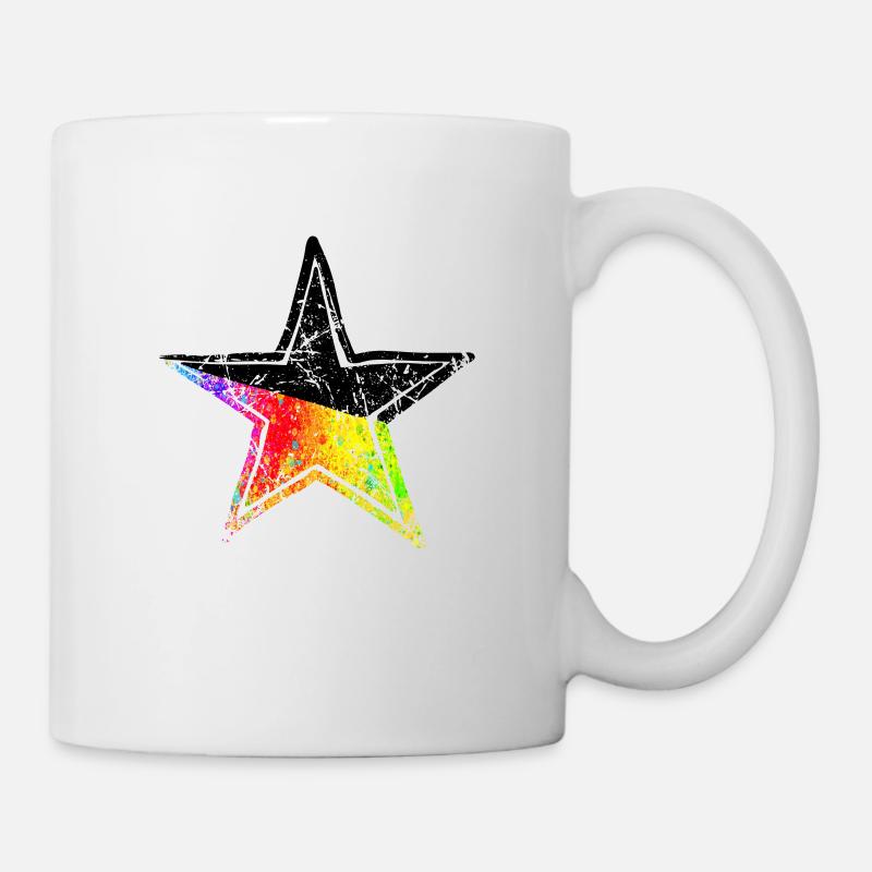 Star Pride Black Drawn Path - Mug - white