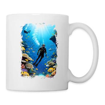 plongée sous marine - Mug blanc - blanc - Droite
