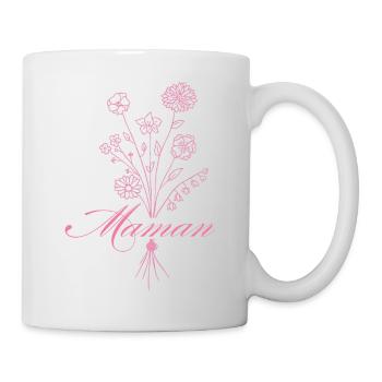 Maman avec fleurs - Mug blanc - blanc - Droite