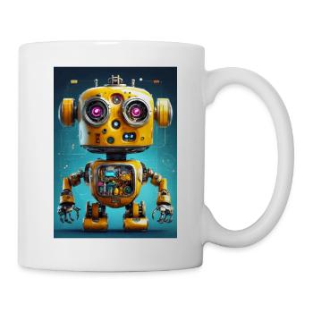 Metall-Roboter-Roboter - Tasse - Weiß - Rechts