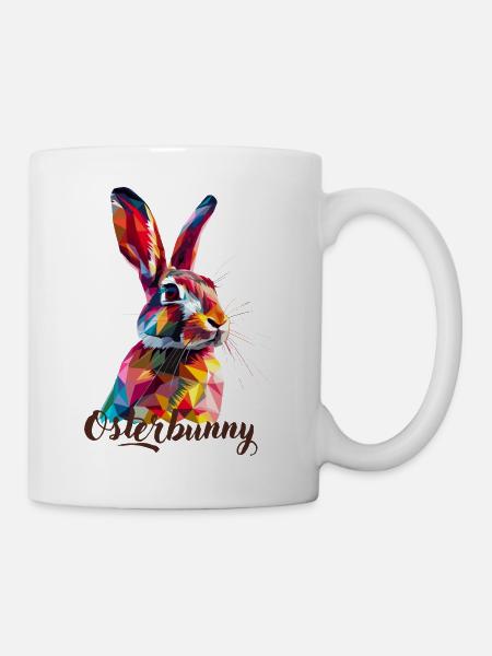 Osterbunny süßer Osterhase geometrisch - Tasse - Weiß