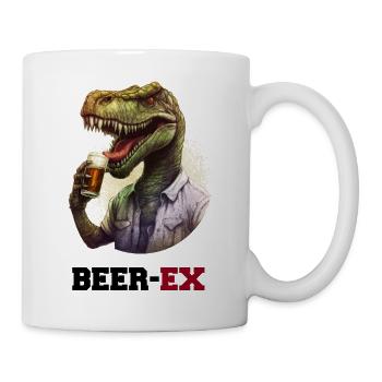 Lustiges Party und Sauf Design mit Beer ex T-REX - Tasse - Weiß - Rechts
