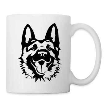 Deutscher Schäferhund - Tasse - Weiß - Rechts