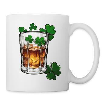 Shamrock / Whiskey / Alcohol / Happiness / Irish Pub - Mug - white - Right