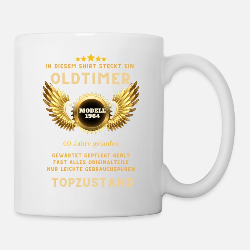 60e anniversaire Voiture de collection 1964 2024 - Mug blanc - blanc